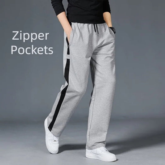 Men’s Loose Fit Stripe Sweatpants – Gym & Running Training Pants - TNT Fitness
