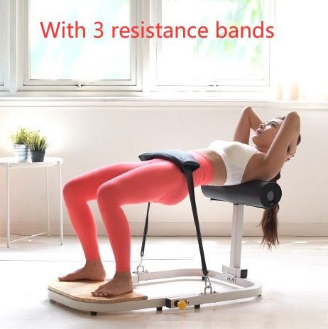 Innovative home fitness hip thrust exerciser made with sturdy iron and wood construction, featuring foam padding for added comfort. Designed for versatile home workouts, suitable for all fitness levels, and compact for easy storage in any space - TNT Fitness Gear