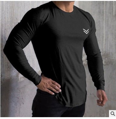 Men's quick-dry long sleeve gym shirt for fitness, running, and bodybuilding. Perfect workout gear by TNT Fitness Gear