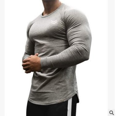 Men's quick-dry long sleeve gym shirt for fitness, running, and bodybuilding. Perfect workout gear by TNT Fitness Gear