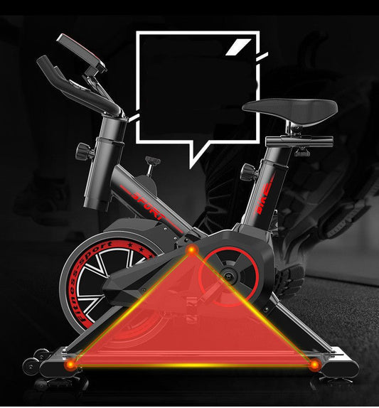 Premium upright sports exercise bike designed for personalized workouts, featuring wool-felt resistance adjustment, built-in tracking functions, and pre-set fitness programs. Offers a smooth, quiet ride with a noise-free flywheel, customizable comfort options, and durable construction for stability during intense exercises.- TNT Fitness