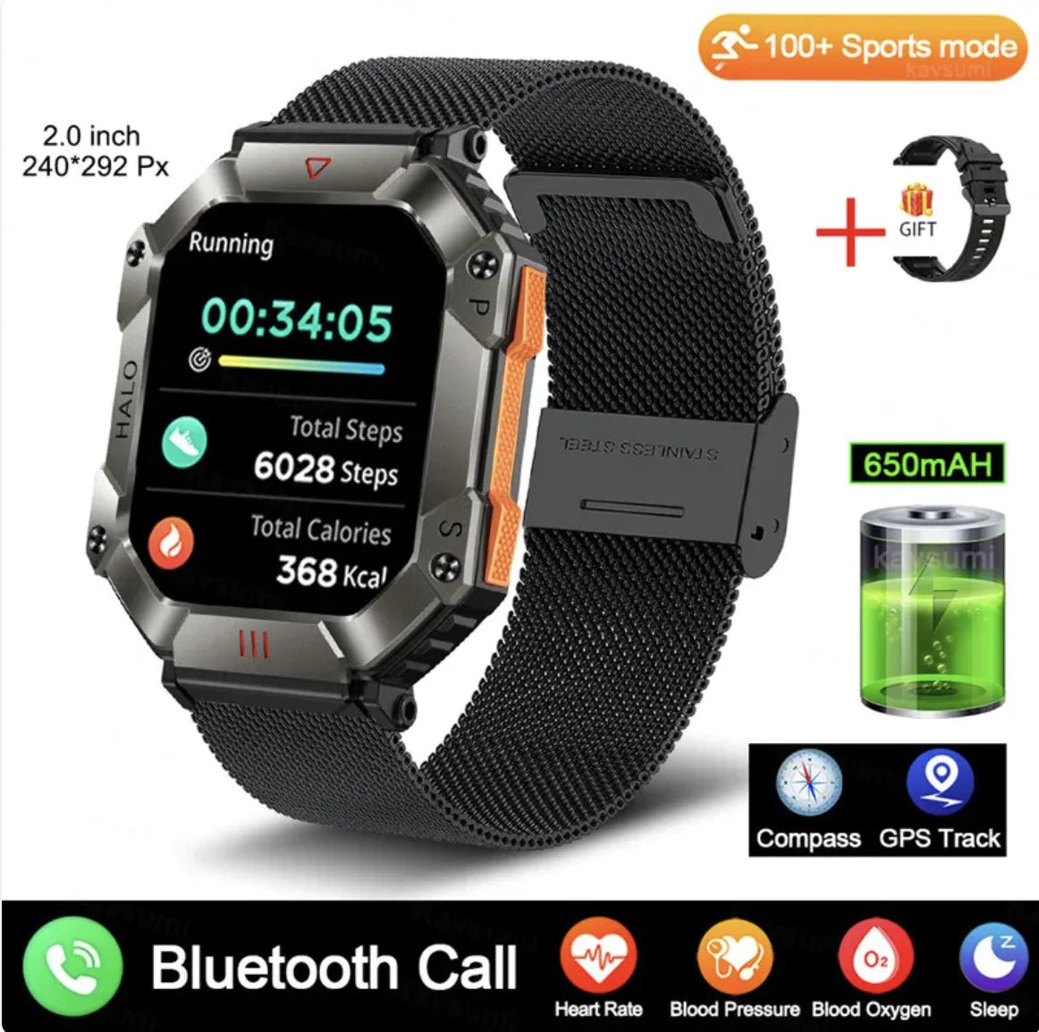 A sleek and stylish women's Android GPS fitness smartwatch designed to enhance an active lifestyle. Features include fitness tracking, accurate GPS navigation, health monitoring, and smart notifications. Perfect for workouts, outdoor adventures, and daily use with a user-friendly interface.- TNT Fitness Gear
