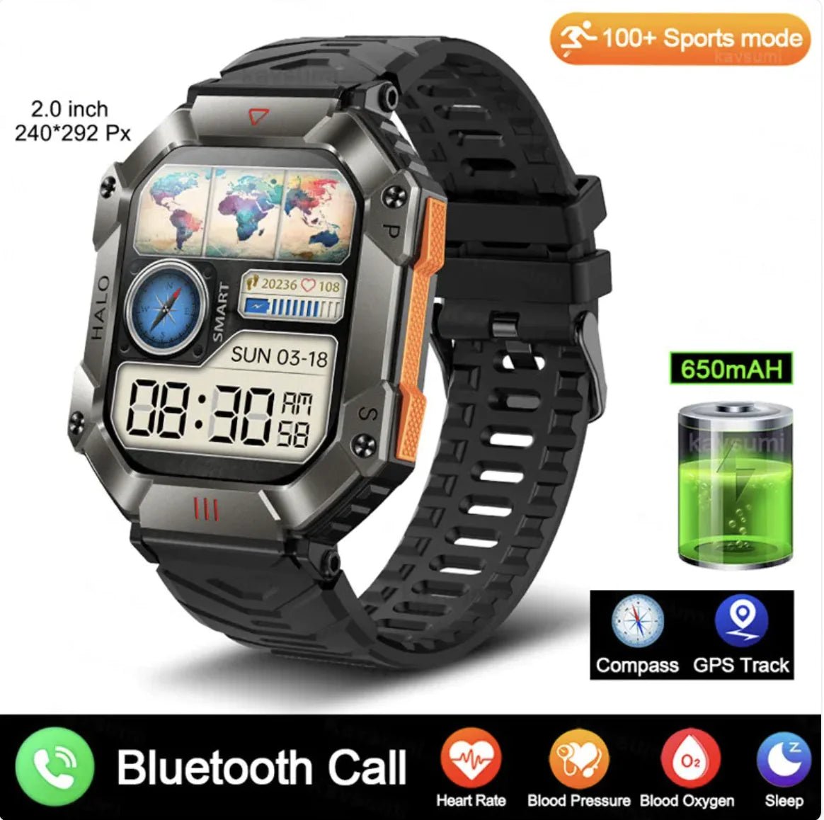 A sleek and stylish women's Android GPS fitness smartwatch designed to enhance an active lifestyle. Features include fitness tracking, accurate GPS navigation, health monitoring, and smart notifications. Perfect for workouts, outdoor adventures, and daily use with a user-friendly interface.- TNT Fitness Gear