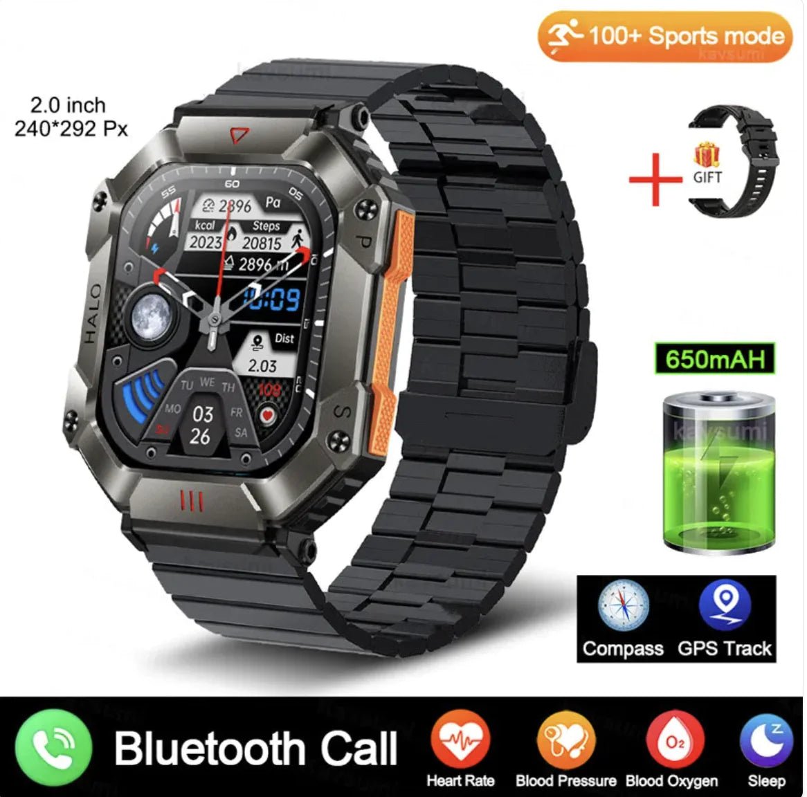 A sleek and stylish women's Android GPS fitness smartwatch designed to enhance an active lifestyle. Features include fitness tracking, accurate GPS navigation, health monitoring, and smart notifications. Perfect for workouts, outdoor adventures, and daily use with a user-friendly interface.- TNT Fitness Gear