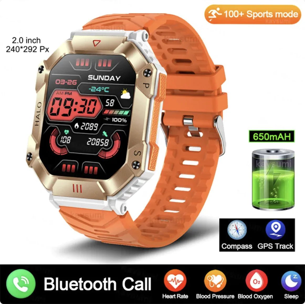 A sleek and stylish women's Android GPS fitness smartwatch designed to enhance an active lifestyle. Features include fitness tracking, accurate GPS navigation, health monitoring, and smart notifications. Perfect for workouts, outdoor adventures, and daily use with a user-friendly interface.- TNT Fitness Gear