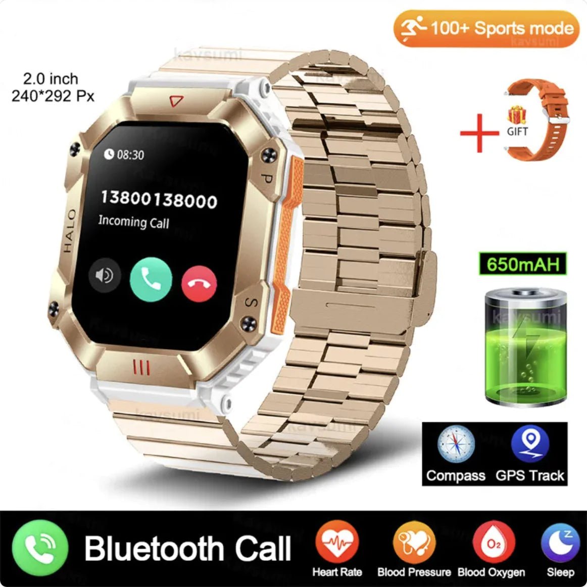 A sleek and stylish women's Android GPS fitness smartwatch designed to enhance an active lifestyle. Features include fitness tracking, accurate GPS navigation, health monitoring, and smart notifications. Perfect for workouts, outdoor adventures, and daily use with a user-friendly interface.- TNT Fitness Gear