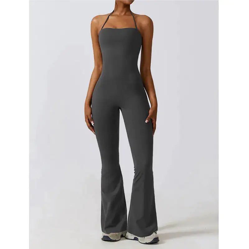 Sleek and supportive women's one-piece workout jumpsuit designed for maximum comfort and flexibility during exercise. Made from breathable, moisture-wicking fabric, it is perfect for gym, yoga, and fitness routines.