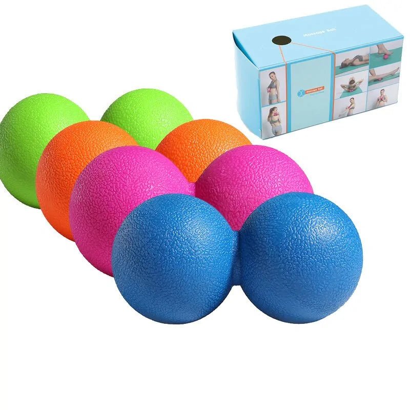 Massage Fitness Ball designed for on-the-go relaxation and wellness. Ideal for self-massage, post-exercise recovery, and back relief, it boosts circulation, aids recovery, and targets areas for weight management. Portable and versatile, perfect for home, office, or travel.- TNT Fitness Gear