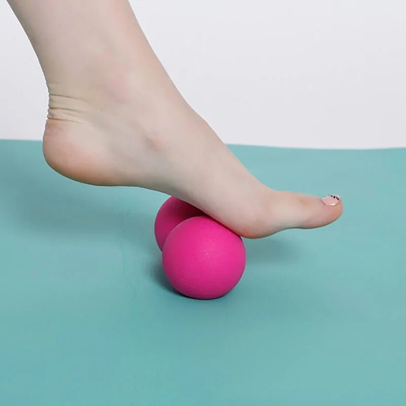 Massage Fitness Ball designed for on-the-go relaxation and wellness. Ideal for self-massage, post-exercise recovery, and back relief, it boosts circulation, aids recovery, and targets areas for weight management. Portable and versatile, perfect for home, office, or travel.- TNT Fitness Gear