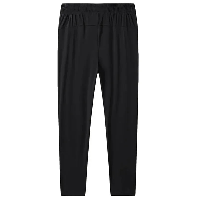 Plus - Size Men’s Ice Silk Sweatpants – High - Elastic Gym Joggers - TNT Fitness