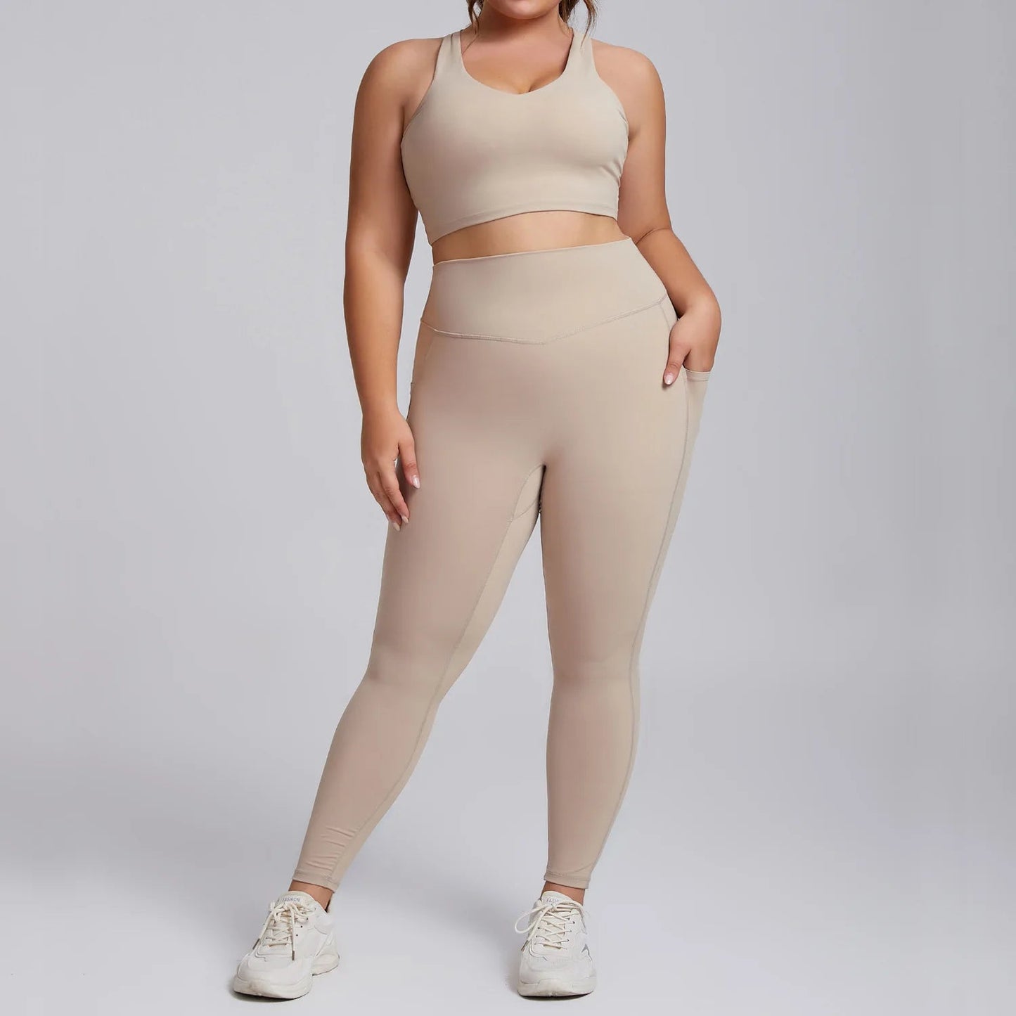Plus Size Yoga Set for Women – Sports Bra & Gym Leggings | Super Stretch Activewear - TNT Fitness