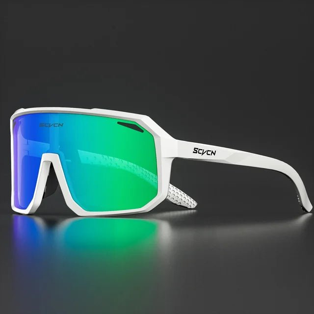SCVCN Cycling Sunglasses with photochromic lenses that adapt to changing light conditions. Offers 100% UV protection, lightweight durability, and an ergonomic fit for long rides. Perfect for cycling, hiking, running, and other outdoor activities, combining style and functionality- TNT Fitness Gear
