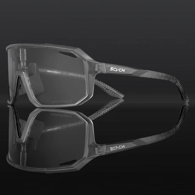 SCVCN Cycling Sunglasses with photochromic lenses that adapt to changing light conditions. Offers 100% UV protection, lightweight durability, and an ergonomic fit for long rides. Perfect for cycling, hiking, running, and other outdoor activities, combining style and functionality- TNT Fitness Gear