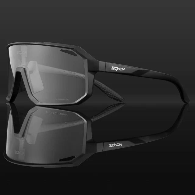SCVCN Cycling Sunglasses with photochromic lenses that adapt to changing light conditions. Offers 100% UV protection, lightweight durability, and an ergonomic fit for long rides. Perfect for cycling, hiking, running, and other outdoor activities, combining style and functionality- TNT Fitness Gear