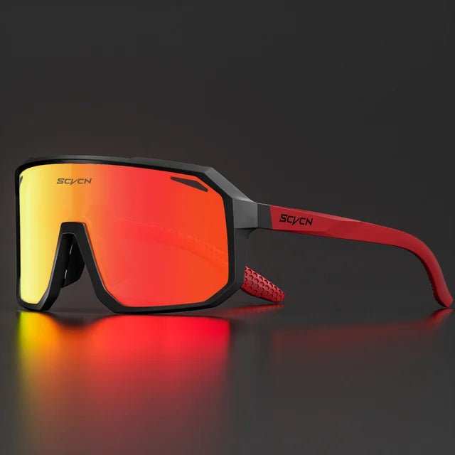 SCVCN Cycling Sunglasses with photochromic lenses that adapt to changing light conditions. Offers 100% UV protection, lightweight durability, and an ergonomic fit for long rides. Perfect for cycling, hiking, running, and other outdoor activities, combining style and functionality- TNT Fitness Gear
