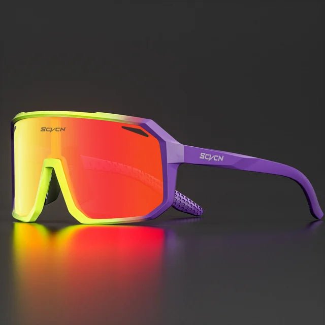 SCVCN Cycling Sunglasses with photochromic lenses that adapt to changing light conditions. Offers 100% UV protection, lightweight durability, and an ergonomic fit for long rides. Perfect for cycling, hiking, running, and other outdoor activities, combining style and functionality- TNT Fitness Gear