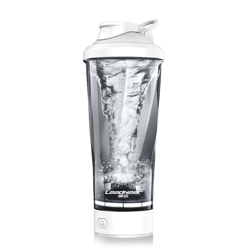 Leadnear Electric Protein Shaking Cup with a portable design for effortlessly blending protein shakes and smoothies. Compact, lightweight, and available in grey, white, and pink, it features easy operation and cleaning, ideal for use at the gym, office, or home. TNT Fitness Gear