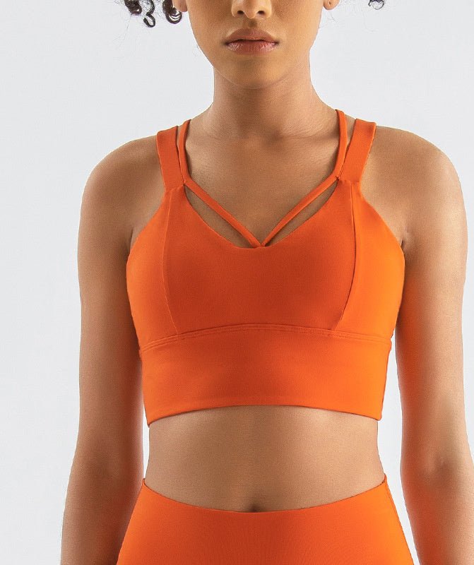 Shockproof sports bra tank top designed for yoga and gym, featuring a premium nylon-spandex blend, stylish colors, and a supportive, flexible fit. - TNT Fitness Gear