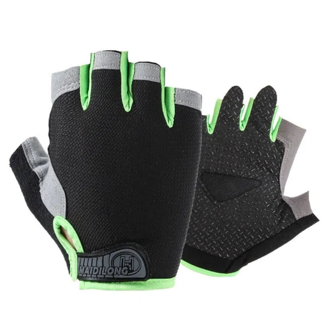 Non-slip fitness gloves designed for optimal grip and comfort. Featuring breathable material, moisture-wicking properties, and adjustable fit, these gloves provide support and protection for intense workouts and weightlifting sessions.- TNT Fitness Gear