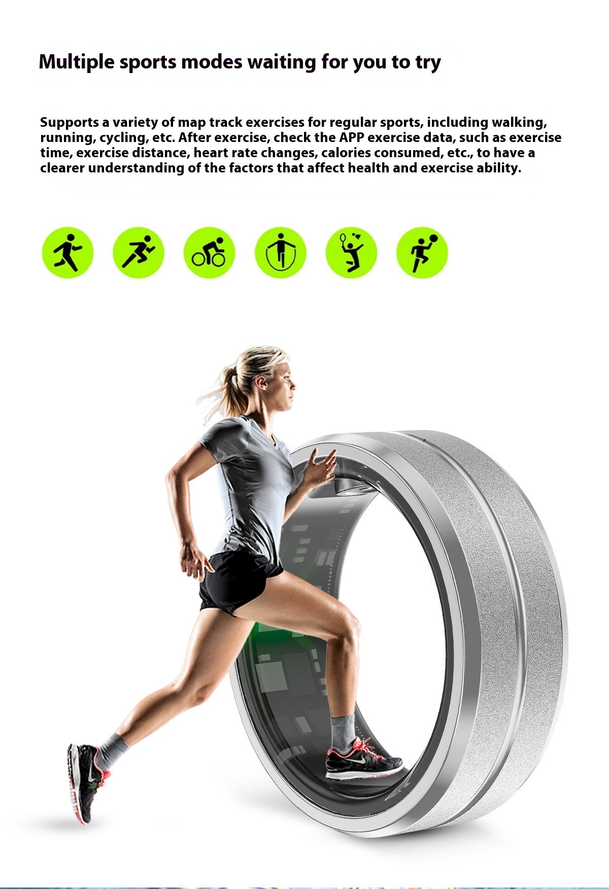 Smart Fitness Ring 2024 – Heart Rate, Sleep & Blood Oxygen Tracker | Waterproof, Multi - Sport, Android & iOS Compatible - TNT Fitness