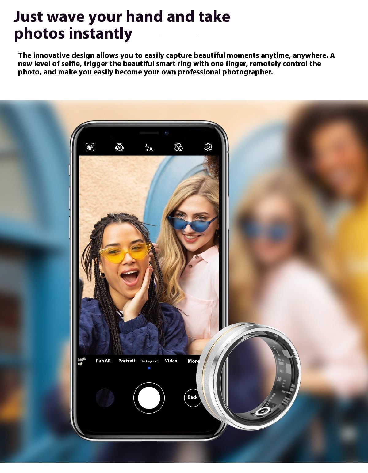Smart Fitness Ring 2024 – Heart Rate, Sleep & Blood Oxygen Tracker | Waterproof, Multi - Sport, Android & iOS Compatible - TNT Fitness
