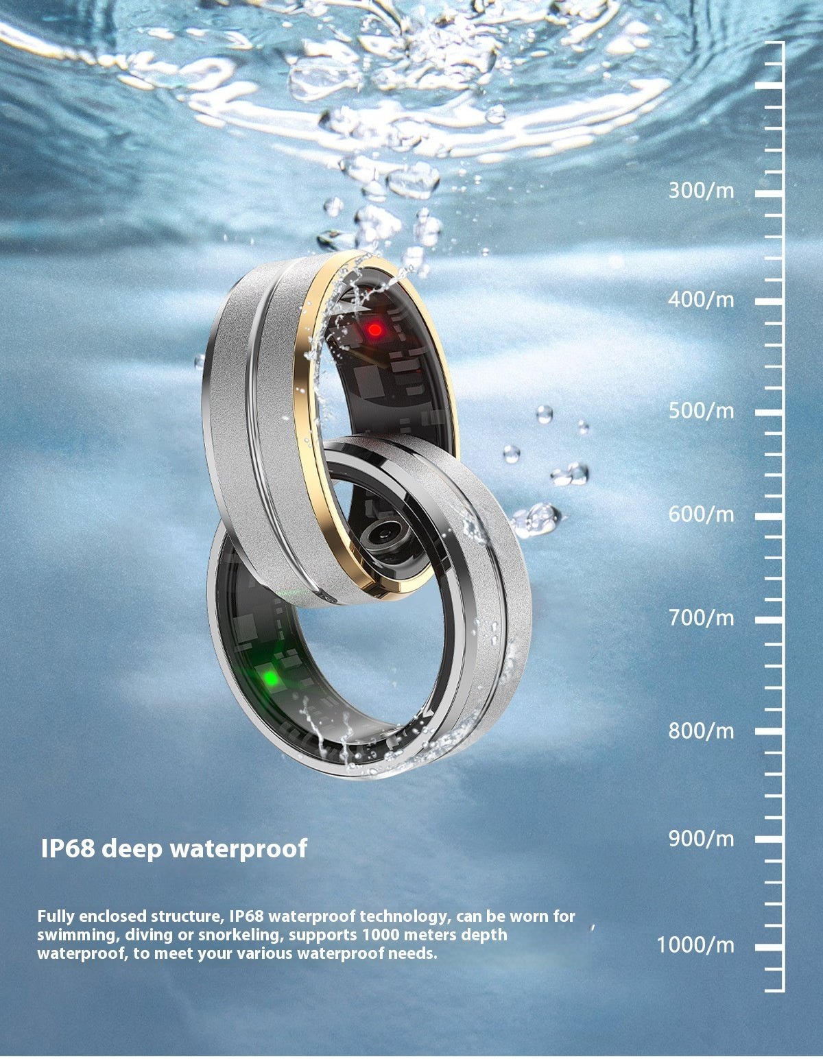 Smart Fitness Ring 2024 – Heart Rate, Sleep & Blood Oxygen Tracker | Waterproof, Multi - Sport, Android & iOS Compatible - TNT Fitness