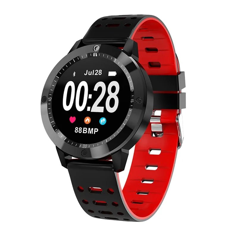 Waterproof Smart Fitness Tracker featuring step tracking, heart rate monitoring, and workout logging. Syncs with smartphones for notifications, music control, and fitness data. Durable, water-resistant design ideal for swimming, running, and more. Includes sleep monitoring, calorie counting, and personalized fitness goals - TNT Fitness Gear