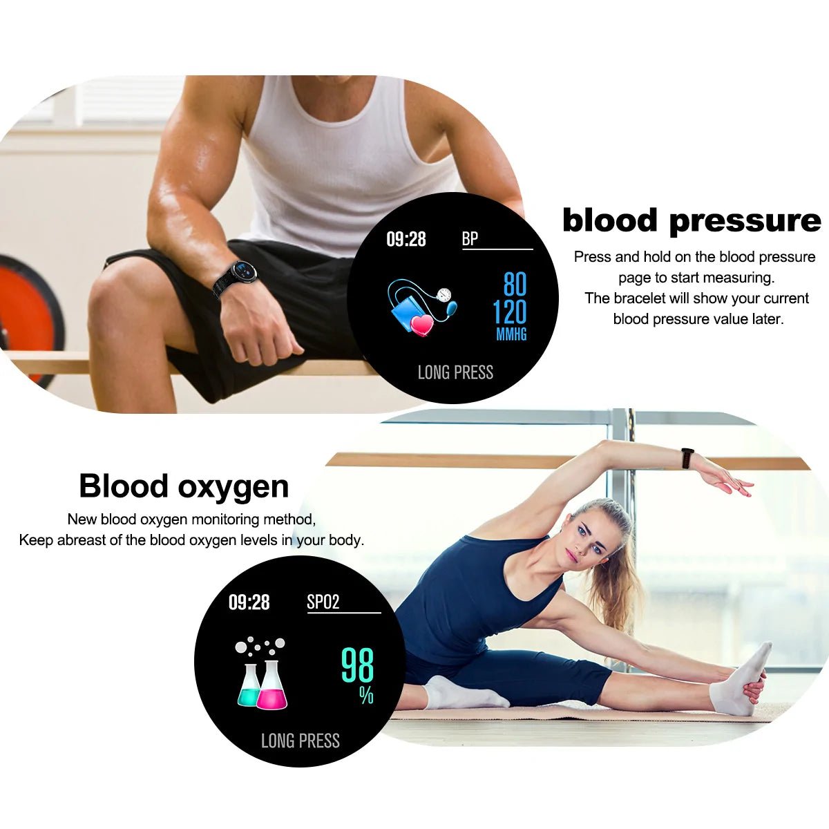 Waterproof Smart Fitness Tracker featuring step tracking, heart rate monitoring, and workout logging. Syncs with smartphones for notifications, music control, and fitness data. Durable, water-resistant design ideal for swimming, running, and more. Includes sleep monitoring, calorie counting, and personalized fitness goals - TNT Fitness Gear