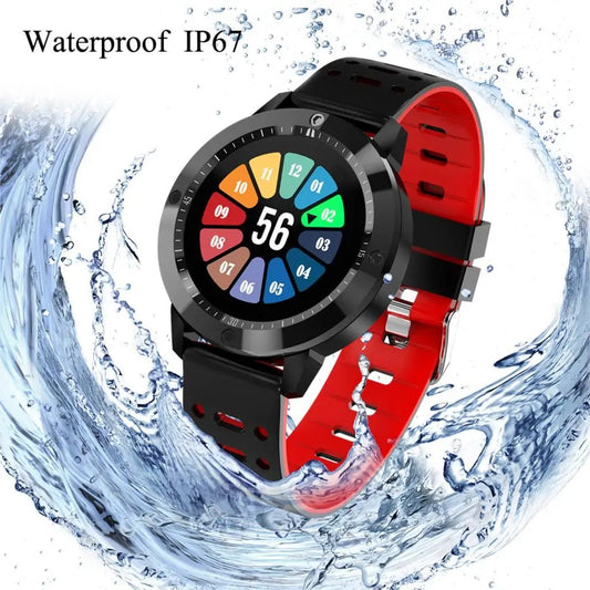 Waterproof Smart Fitness Tracker featuring step tracking, heart rate monitoring, and workout logging. Syncs with smartphones for notifications, music control, and fitness data. Durable, water-resistant design ideal for swimming, running, and more. Includes sleep monitoring, calorie counting, and personalized fitness goals - TNT Fitness Gear