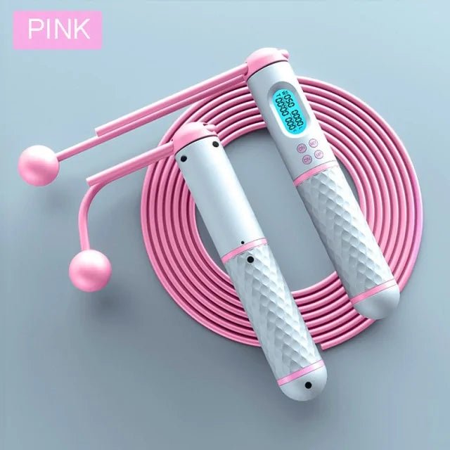 Digital Counter Speed Jump Rope designed for weight loss and fitness tracking. Features a built-in counter to monitor jumps, adjustable rope length, and a durable, lightweight design for effective workouts at home or outdoors.- TNT Fitness Gear