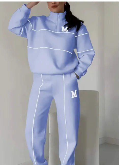 Women's 2-piece lounge set with pullover sweatshirt and sweatpants. Comfortable, stylish, and pocketed by TNT Fitness Gear