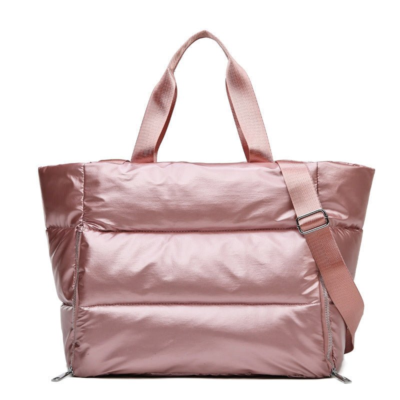 Chic and durable women's training bag made of waterproof nylon, featuring multiple compartments and versatile carrying options for the modern woman on the go – TNT Fitness Gear
