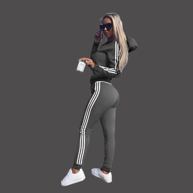 Women's sports and leisure suit featuring a stylish hood, designed for comfort and practicality. The suit showcases a relaxed fit with breathable fabric, complete with a cozy hood for added versatility. Ideal for casual outings, light workouts, or lounging in style - TNT Fitness Gear