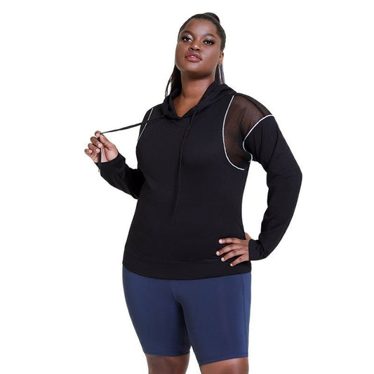 Women's Plus Size Hoodie - Quick - Drying, Loose & Stretchy Fitness Top - TNT Fitness