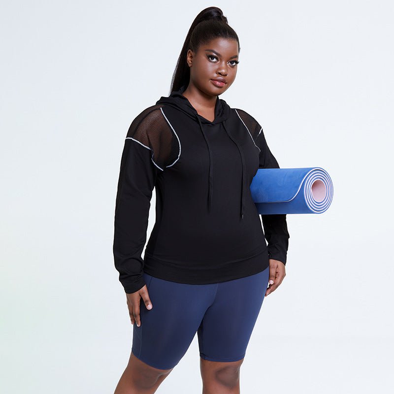 Women's Plus Size Hoodie - Quick - Drying, Loose & Stretchy Fitness Top - TNT Fitness
