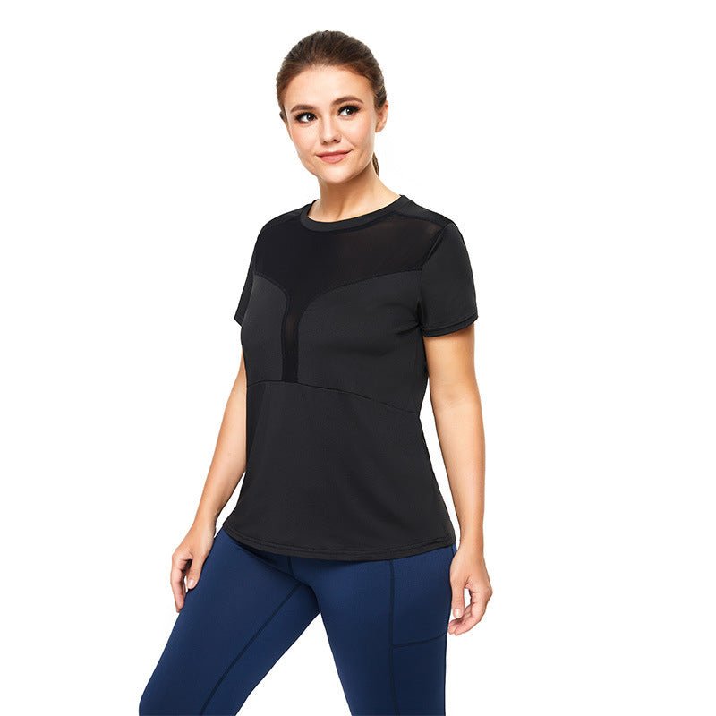 Women's Plus Size Sports T-Shirt - Mesh Stitching, Loose & Stylish - TNT Fitness