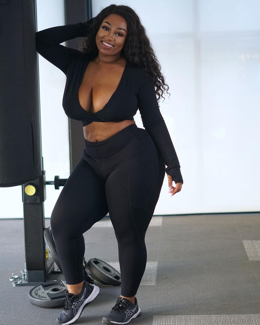 Women's Plus Size Yoga Set - Moisture - Wicking, Two - Piece Summer Suit - TNT Fitness