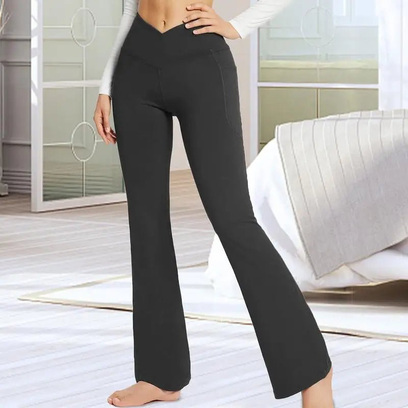 Functional and fashionable workout leggings with pockets designed for women. Made from stretchy, moisture-wicking fabric, these high-waisted leggings provide comfort and convenience during exercise and casual wear.