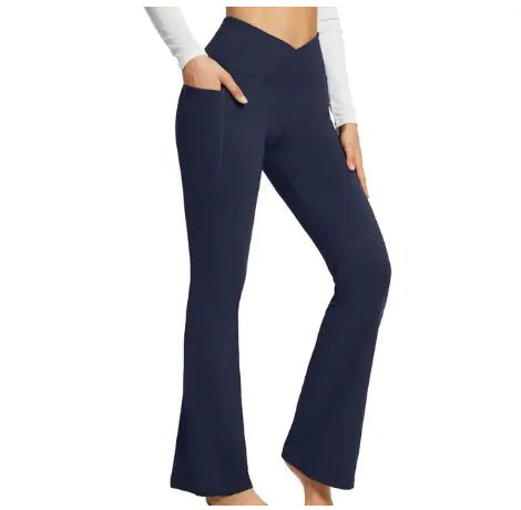 Functional and fashionable workout leggings with pockets designed for women. Made from stretchy, moisture-wicking fabric, these high-waisted leggings provide comfort and convenience during exercise and casual wear.