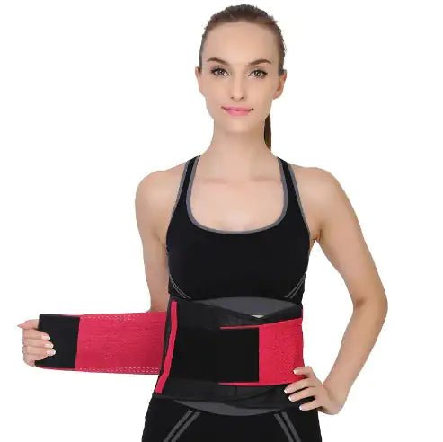 Workout sweat belt designed to enhance fitness by increasing core temperature and promoting sweat. Made with stretchy, breathable materials for all-day comfort, offering targeted core support to improve posture and reduce strain. Features adjustable closures for a customizable fit during workouts and daily activities - TNT Fitness