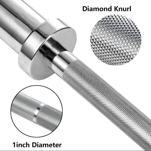 Olympic curl bar used for bicep and tricep strength training with weight plates
