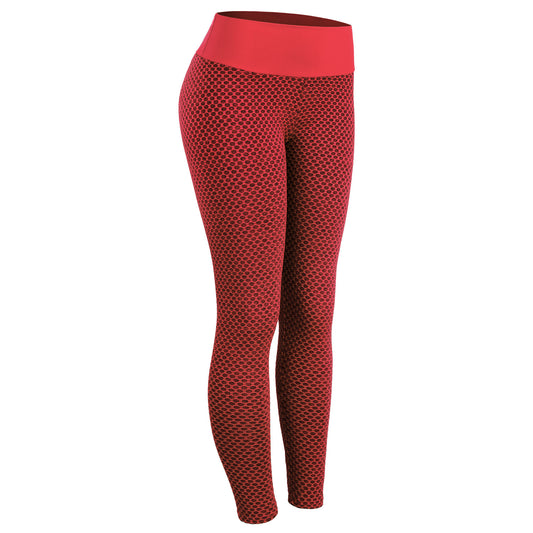 Plaid seamless leggings with high waist design for yoga and gym