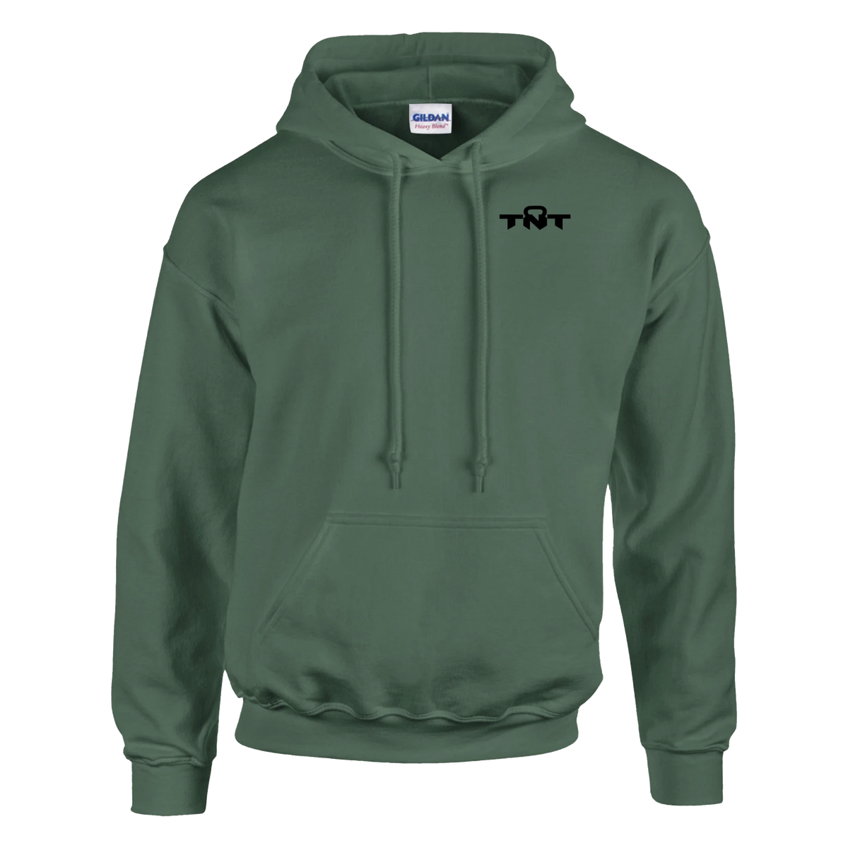 TNT Fitness Gear Classic Unisex Training Hoodie in Military Green with black left-chest logo