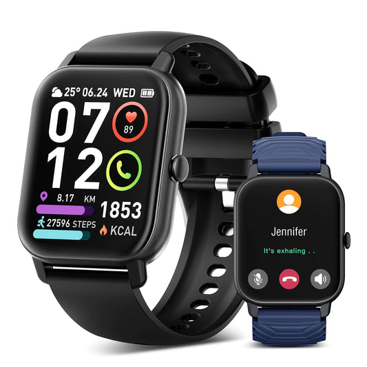 Smart Watch for Men and Women 1.85 Inch HD Display Black - TNT Fitness Gear