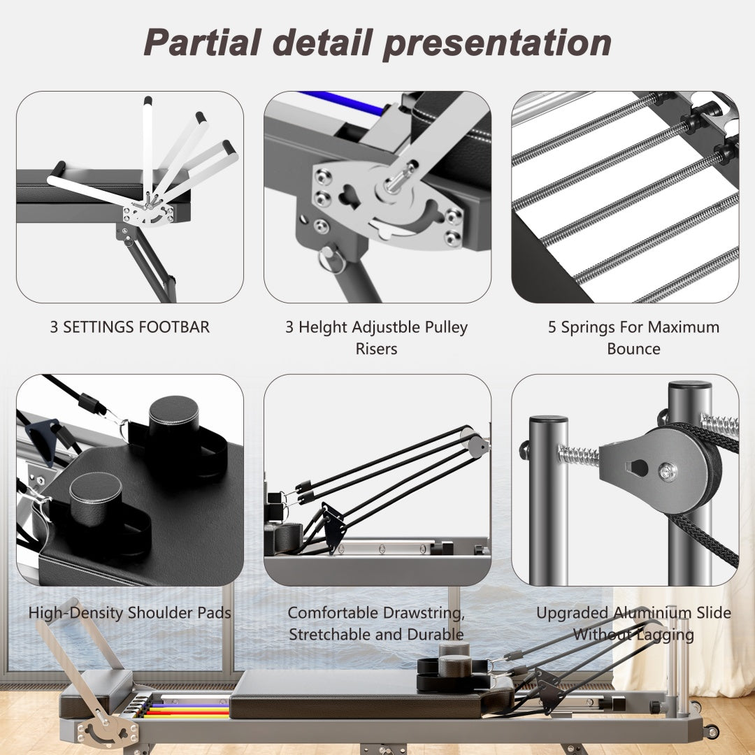 Detailed view of a piece of exercise equipment with various components highlighted- TNT Fitness Gear
