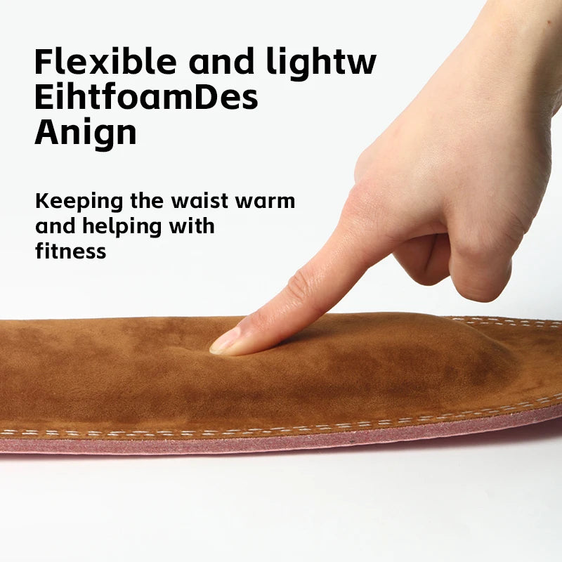 Pink leather weightlifting belt laid flat, showing interior brown leather lining