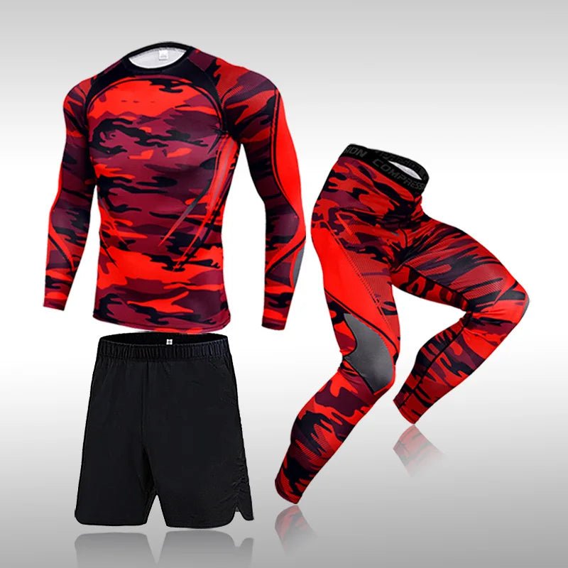 3 - Piece Men’s Compression Workout Suit – Gym, Running, Fitness Apparel - TNT Fitness