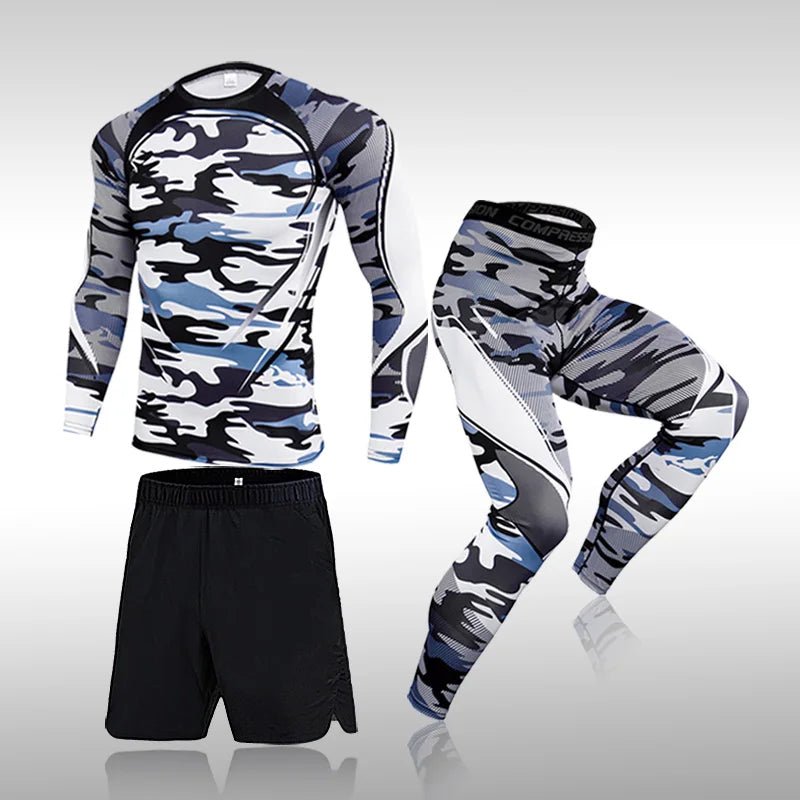 3 - Piece Men’s Compression Workout Suit – Gym, Running, Fitness Apparel - TNT Fitness