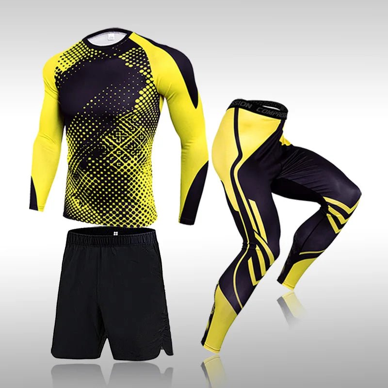 3 - Piece Men’s Compression Workout Suit – Gym, Running, Fitness Apparel - TNT Fitness