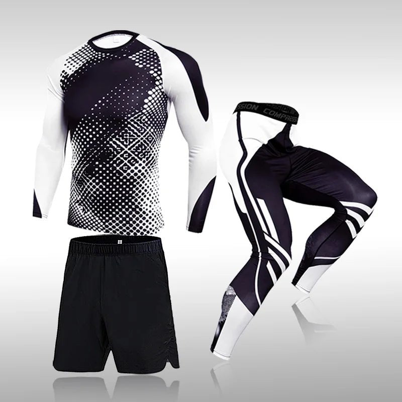 3 - Piece Men’s Compression Workout Suit – Gym, Running, Fitness Apparel - TNT Fitness
